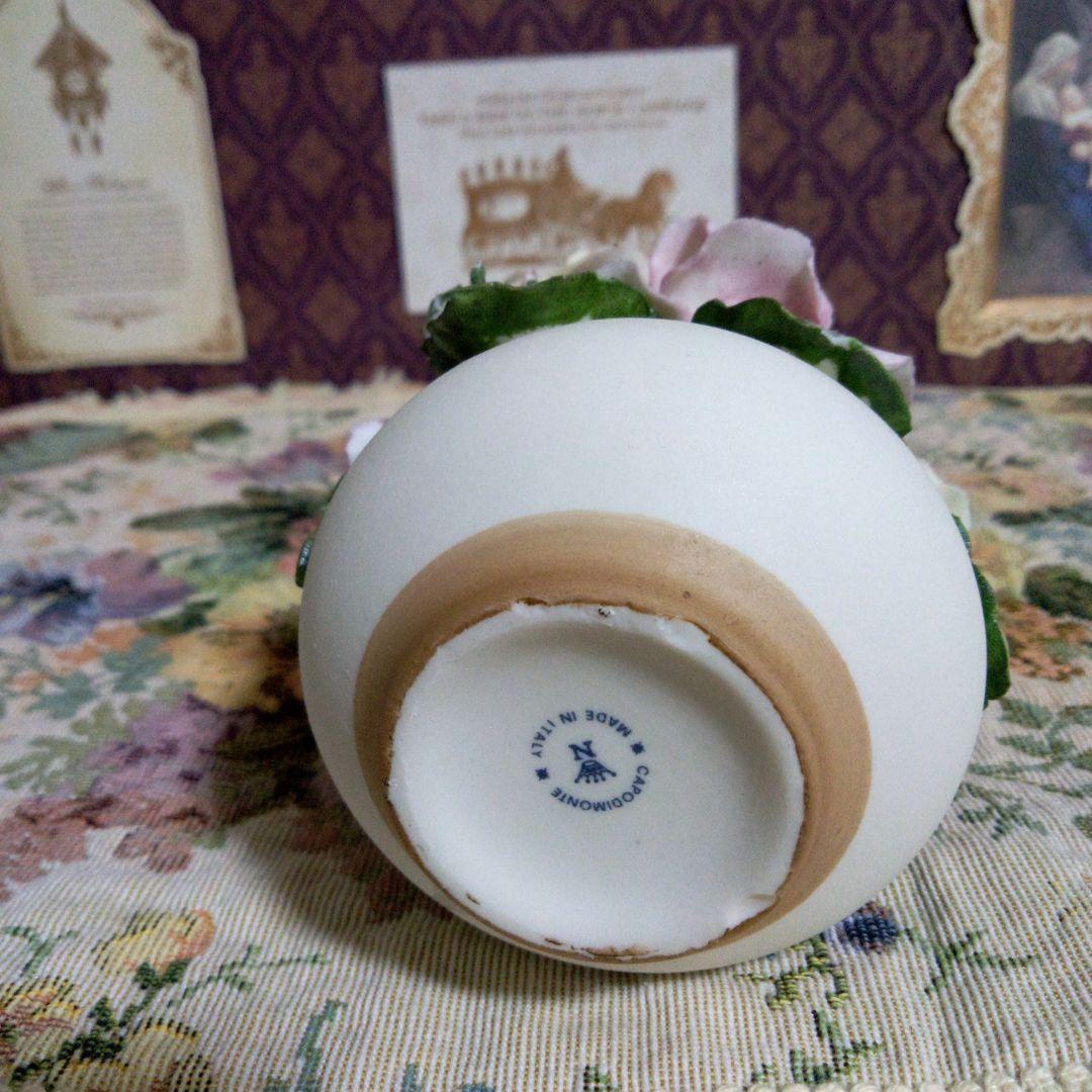 専用です☆小さめ、カポディモンテの陶花と金属製フォトフレーム