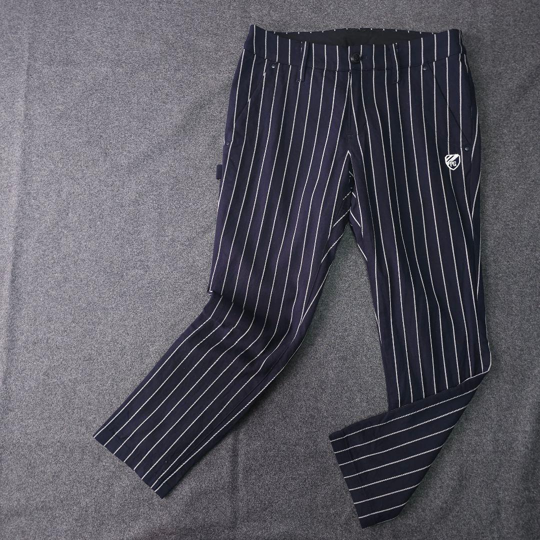 2着セット パーリーゲイツ ストレッチパンツ×スカート ロゴ刺繍 ストライプ S