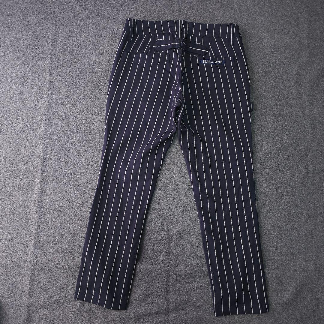 2着セット パーリーゲイツ ストレッチパンツ×スカート ロゴ刺繍 ストライプ S