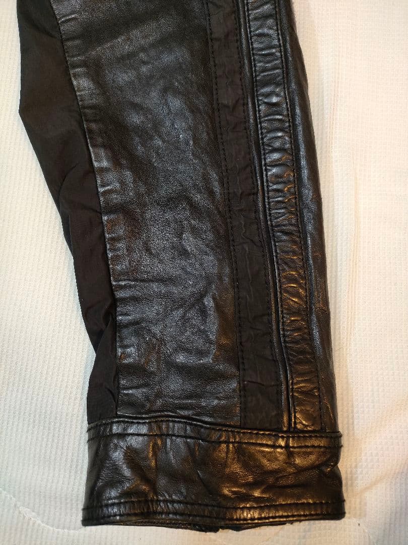 DIESEL ディーゼル ライダースジャケット レザー 切替 羊革 ブルゾン