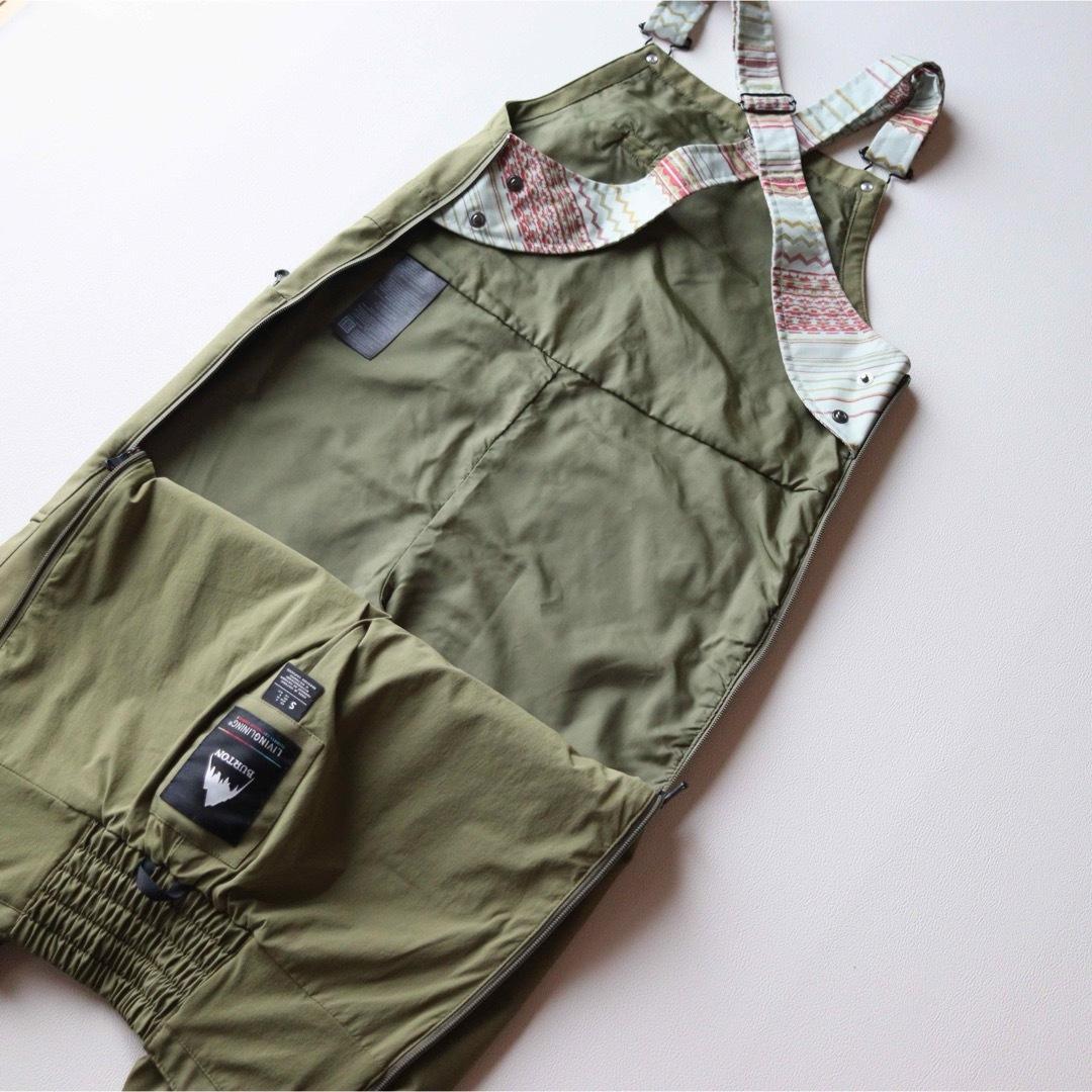 5431【美品】バートン ビブパンツ ノルディック柄 ボーダー レディース