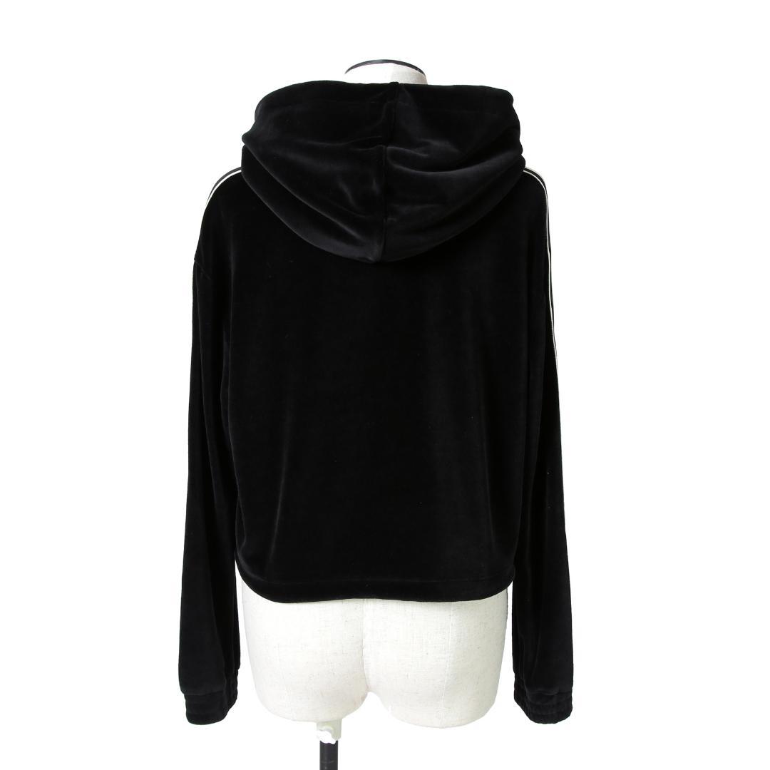 CELINE 2024AW ロゴ パッチ ベルベット プルオーバー パーカー