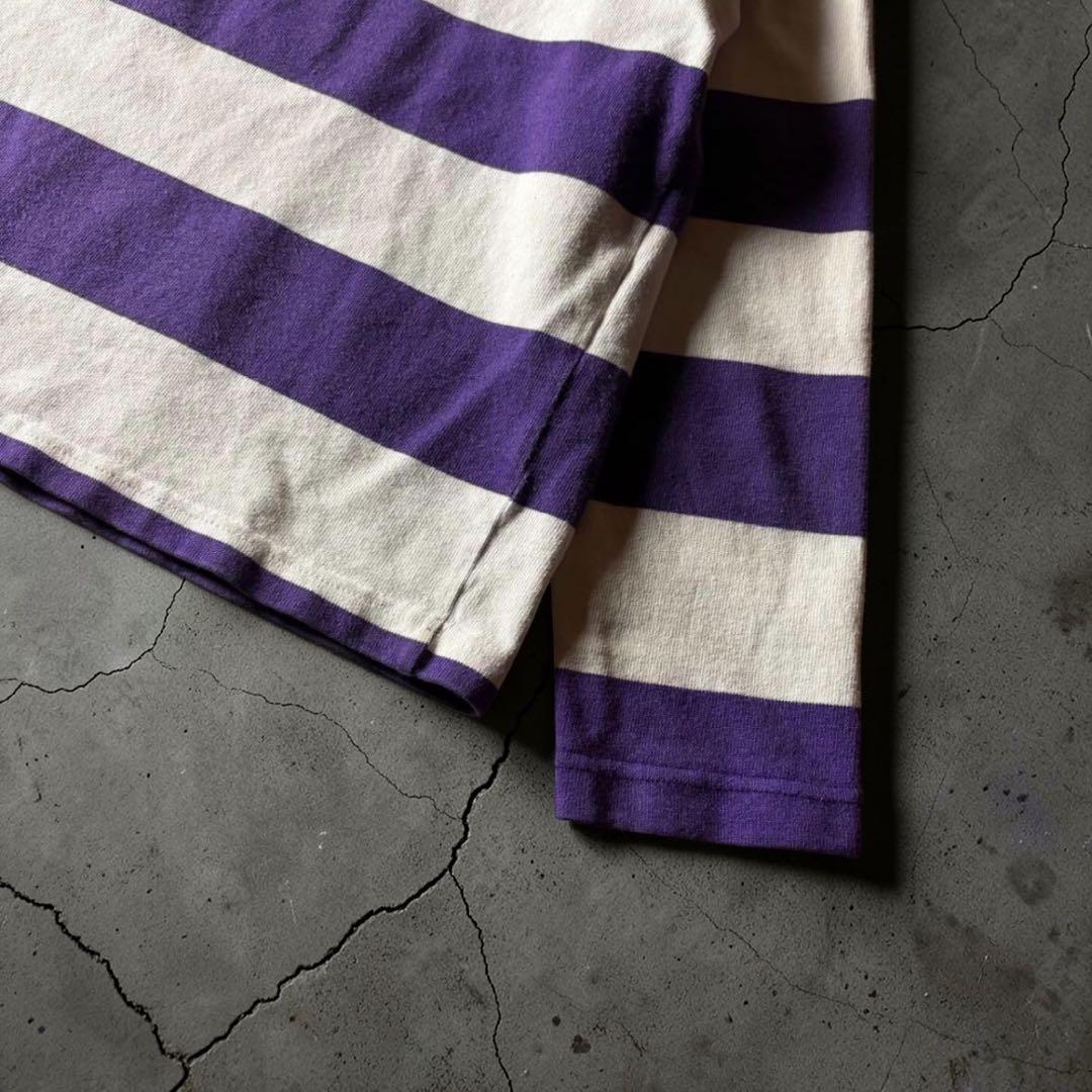 90sカナダ製 BARBARIAN ラガーシャツ ボーダー ラグビー レディース