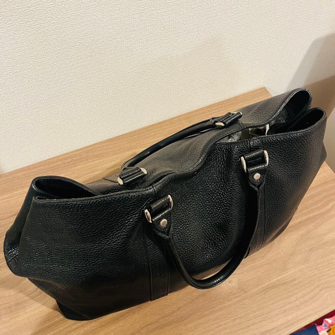 【美品】バーニーズニューヨーク レザートートバッグ ブラック