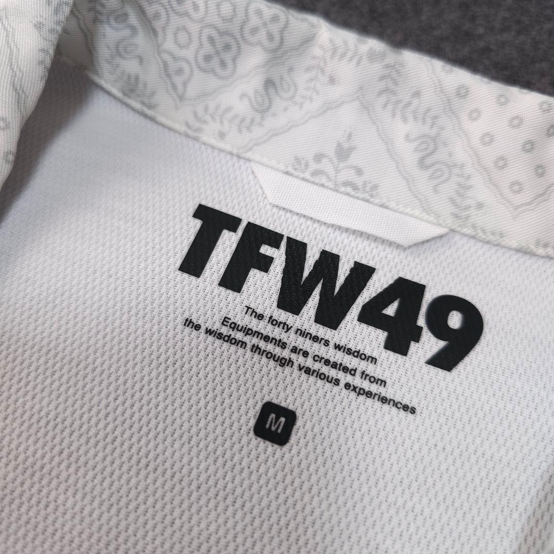 美品 TFW49×レインスプーナーコラボ バンダナ柄 半袖ゴルフポロシャツ M白