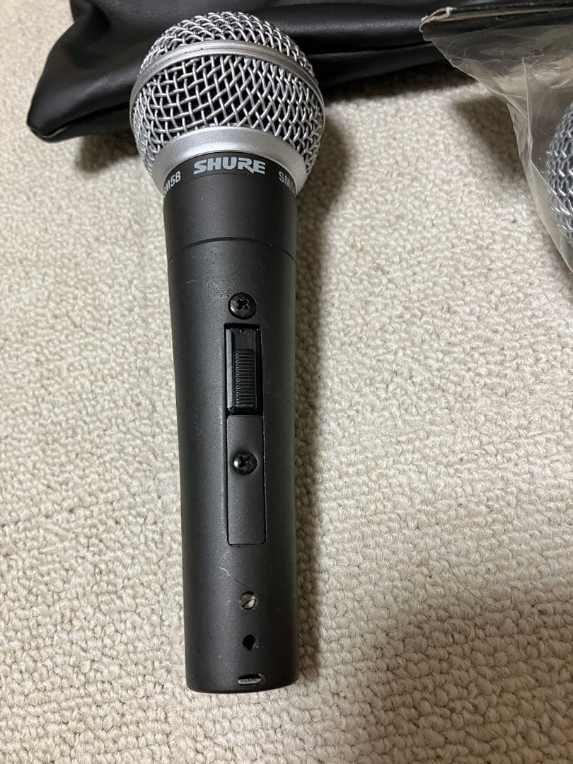 SHURE SM58 ダイナミックマイク ケース、ケーブル、未使用マイクグリル付