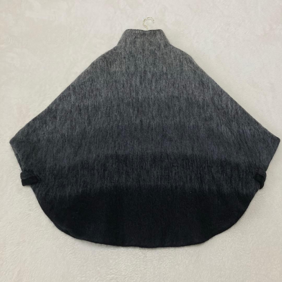 美品☆ダーマコレクション　グラデーションポンチョコート　マント　モヘア　M
