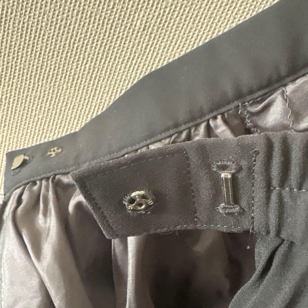 美品【used】社交ダンスウェアモダンプリーツシフォンスカートBLACKMサイズ