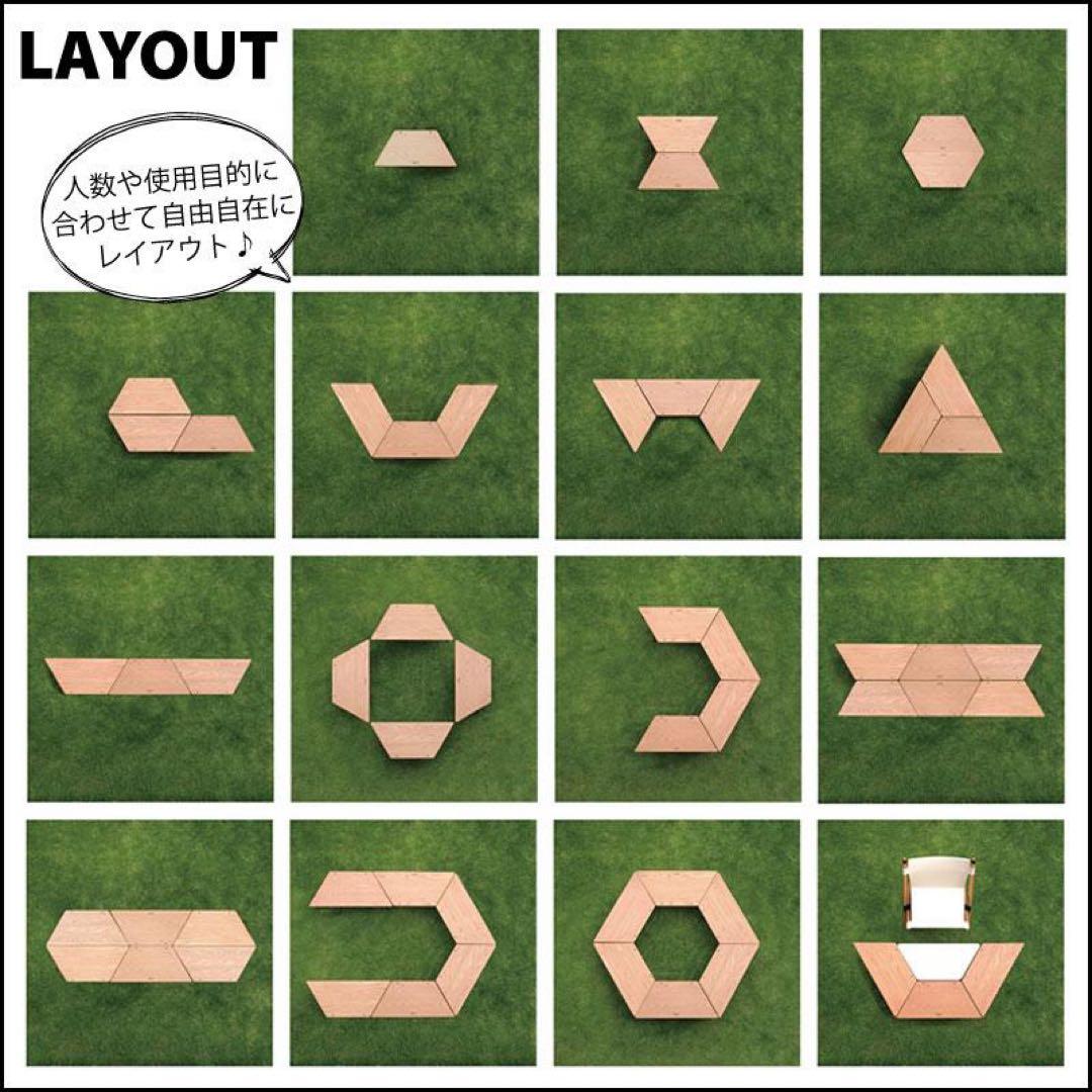 Hang Out アーチテーブル　ウッド&ステンレストップ　6枚