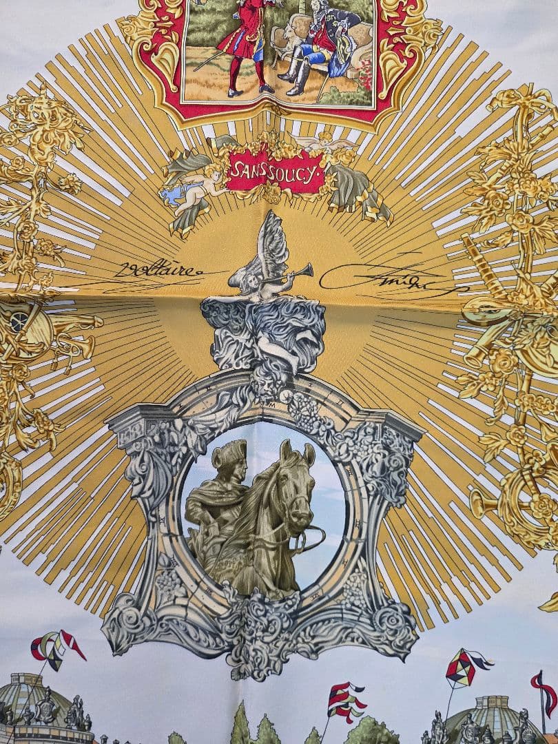 エルメス カレ90 SANSSOUCY シルク スカーフ