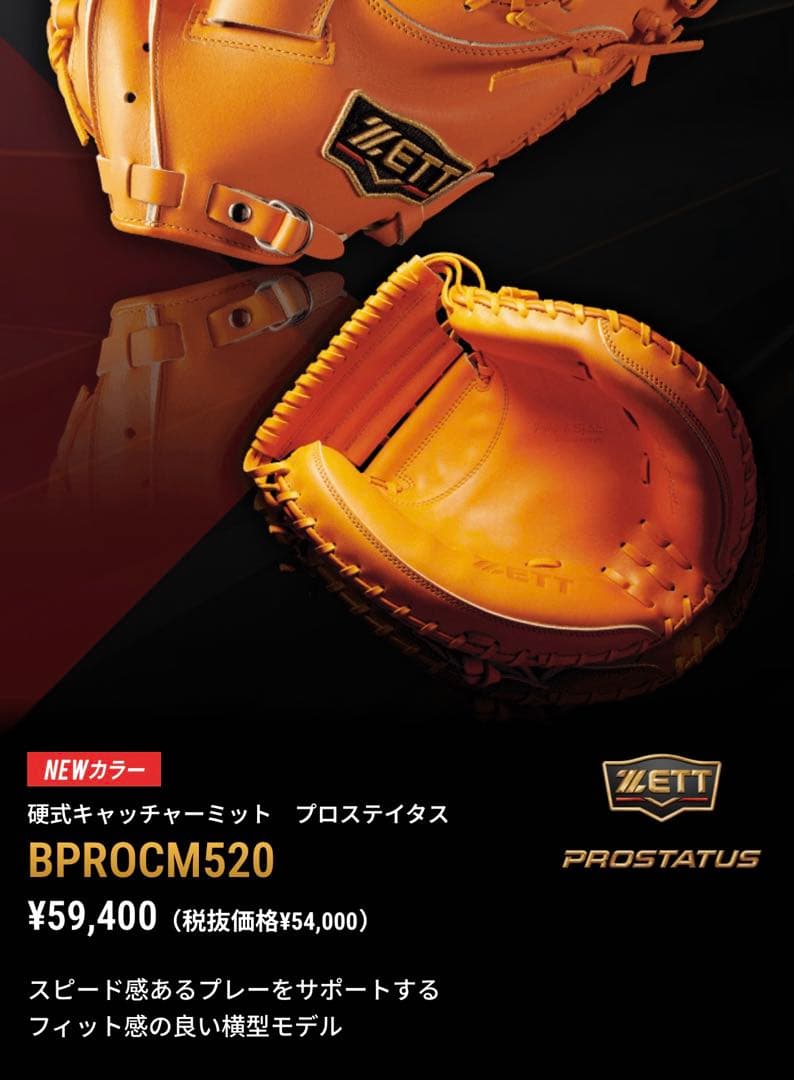 ゼット プロステ 硬式 キャッチャーミット BPROCM520