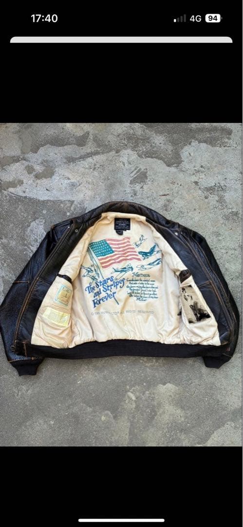 大人気90'S AVIREX A-2 本革 茶 レザージャケット