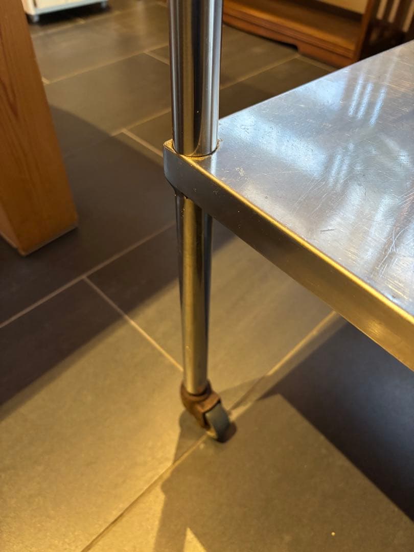 【2台セット】　オーブン台　電子レンジ台　ステンレス製　調理台　業務用