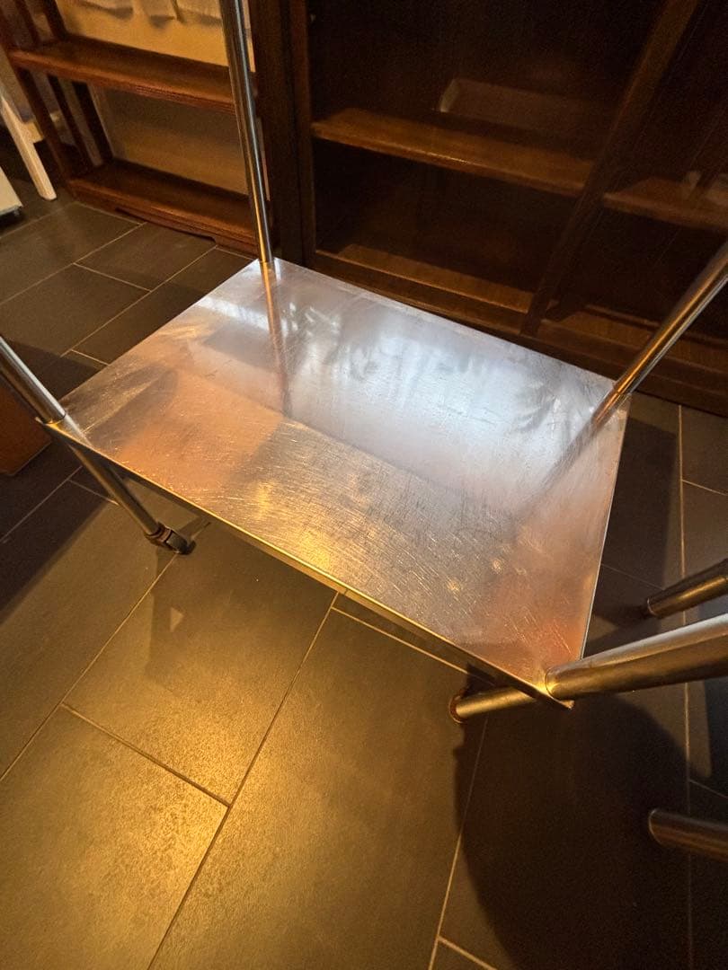 【2台セット】　オーブン台　電子レンジ台　ステンレス製　調理台　業務用