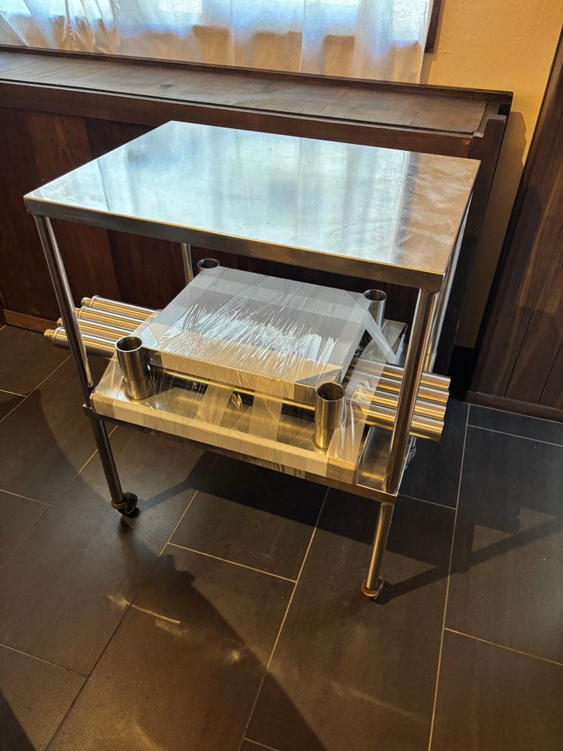 【2台セット】　オーブン台　電子レンジ台　ステンレス製　調理台　業務用