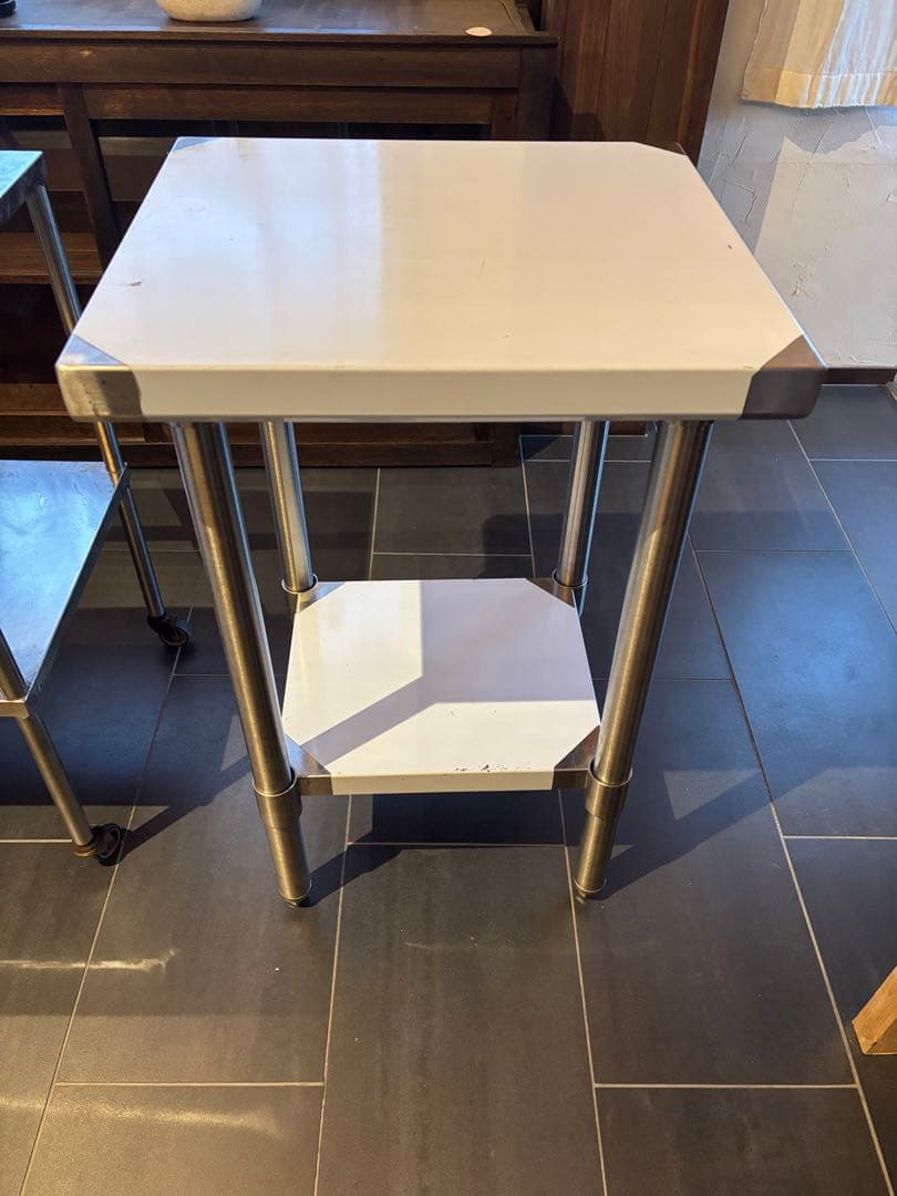 【2台セット】　オーブン台　電子レンジ台　ステンレス製　調理台　業務用