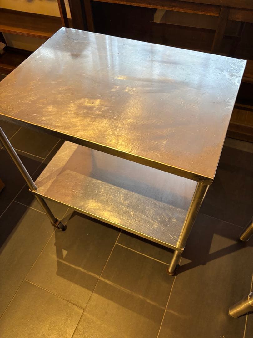 【2台セット】　オーブン台　電子レンジ台　ステンレス製　調理台　業務用