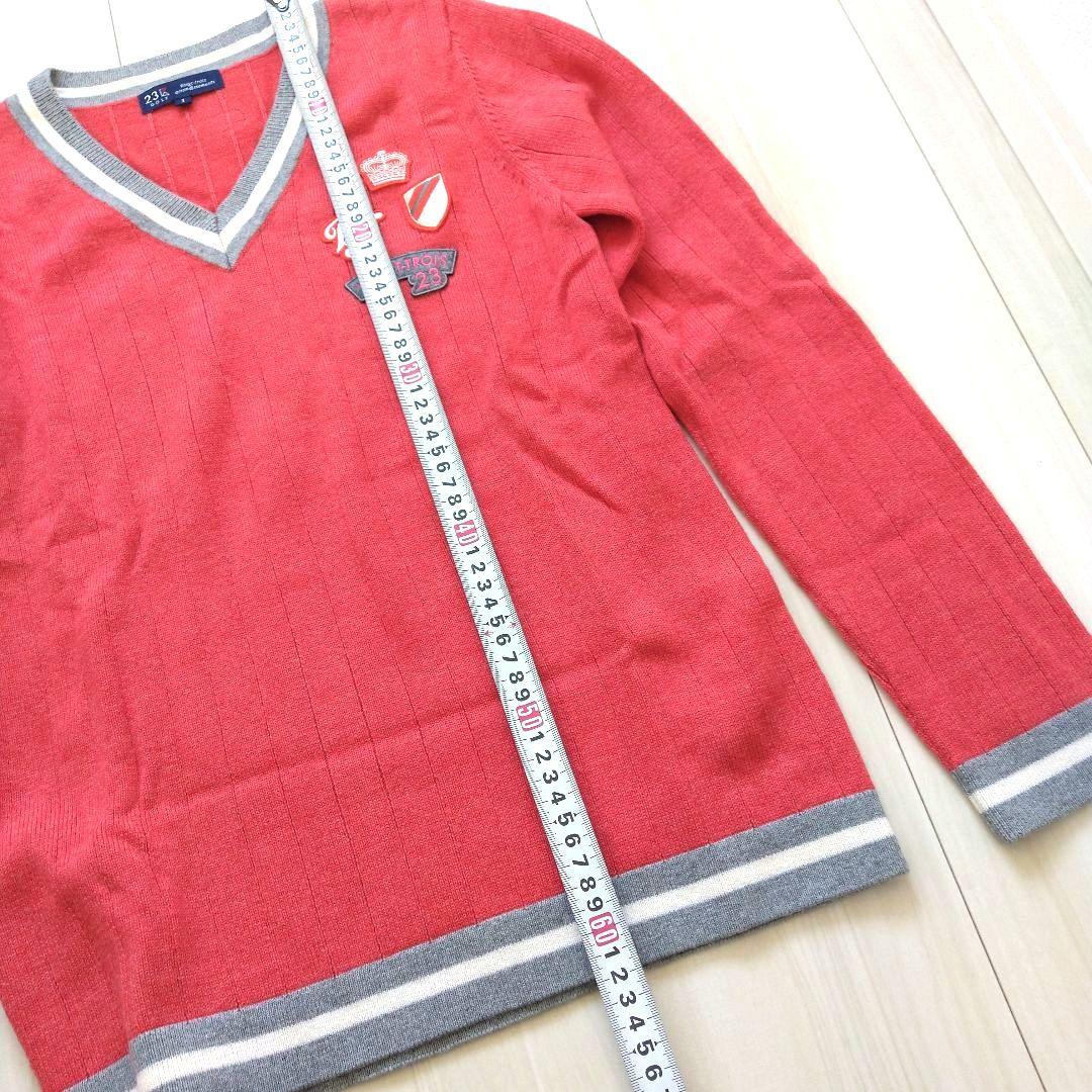 23区ゴルフニットスカート上下セットレディースゴルフウェアピンクチェック美品秋冬