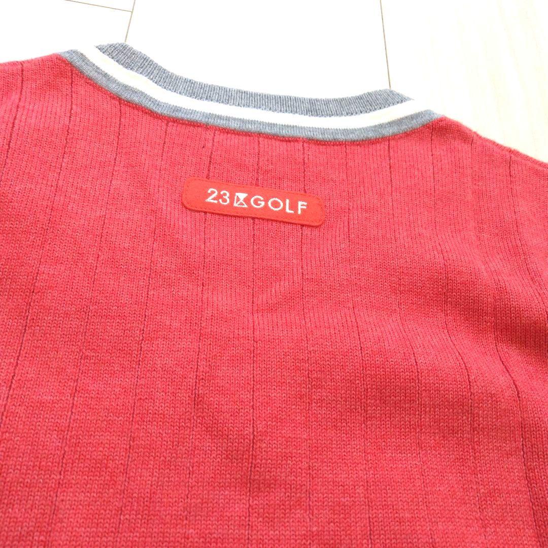 23区ゴルフニットスカート上下セットレディースゴルフウェアピンクチェック美品秋冬
