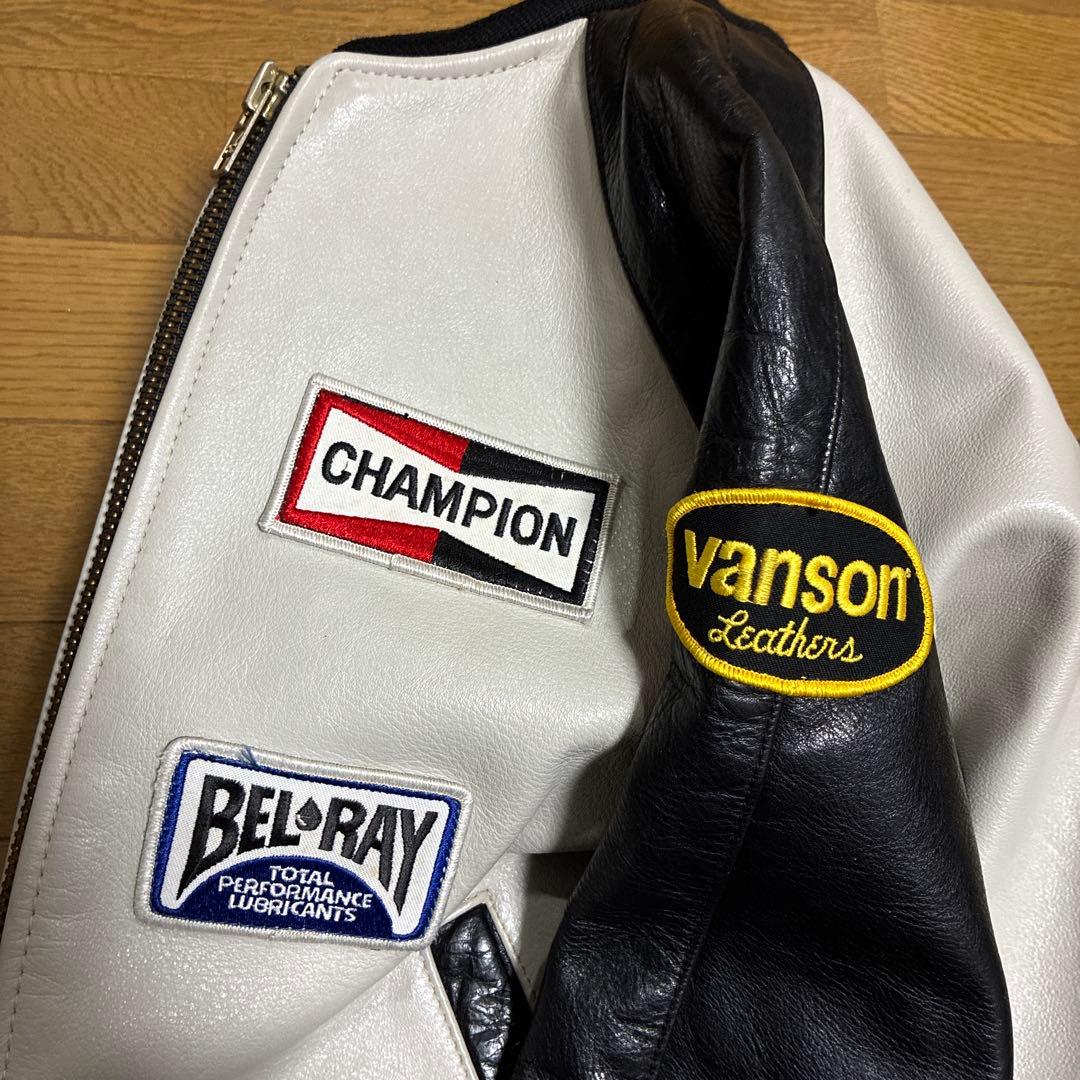 フ*ョ様 VANSON TJP レザージャケット ライダース　パッチ付 グレーU
