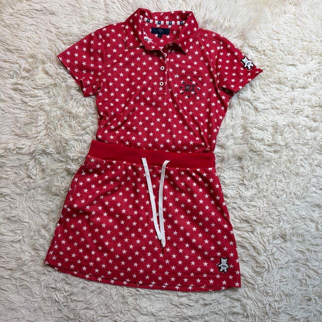 キャロウェイ　ゴルフウェア　セットアップ　星　ベアー　ピンク