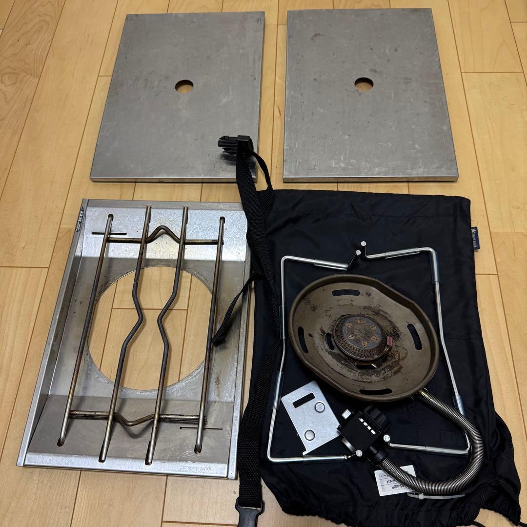 スノーピーク フラットバーナー ステンレストレー GS-450R セット