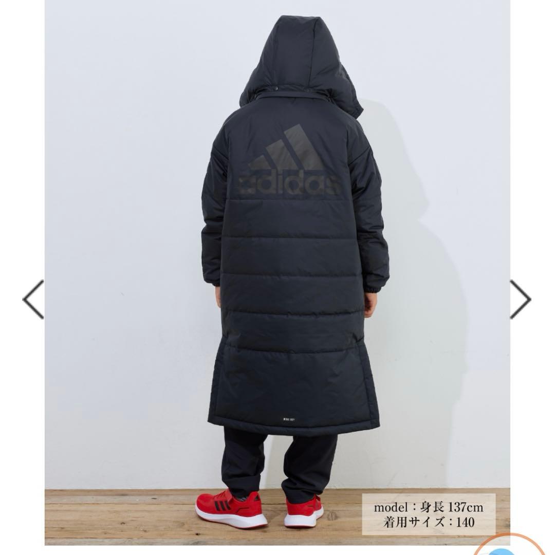 新品未使用　adidas アディダス　ベンチコート　ブラック　タグ付　160