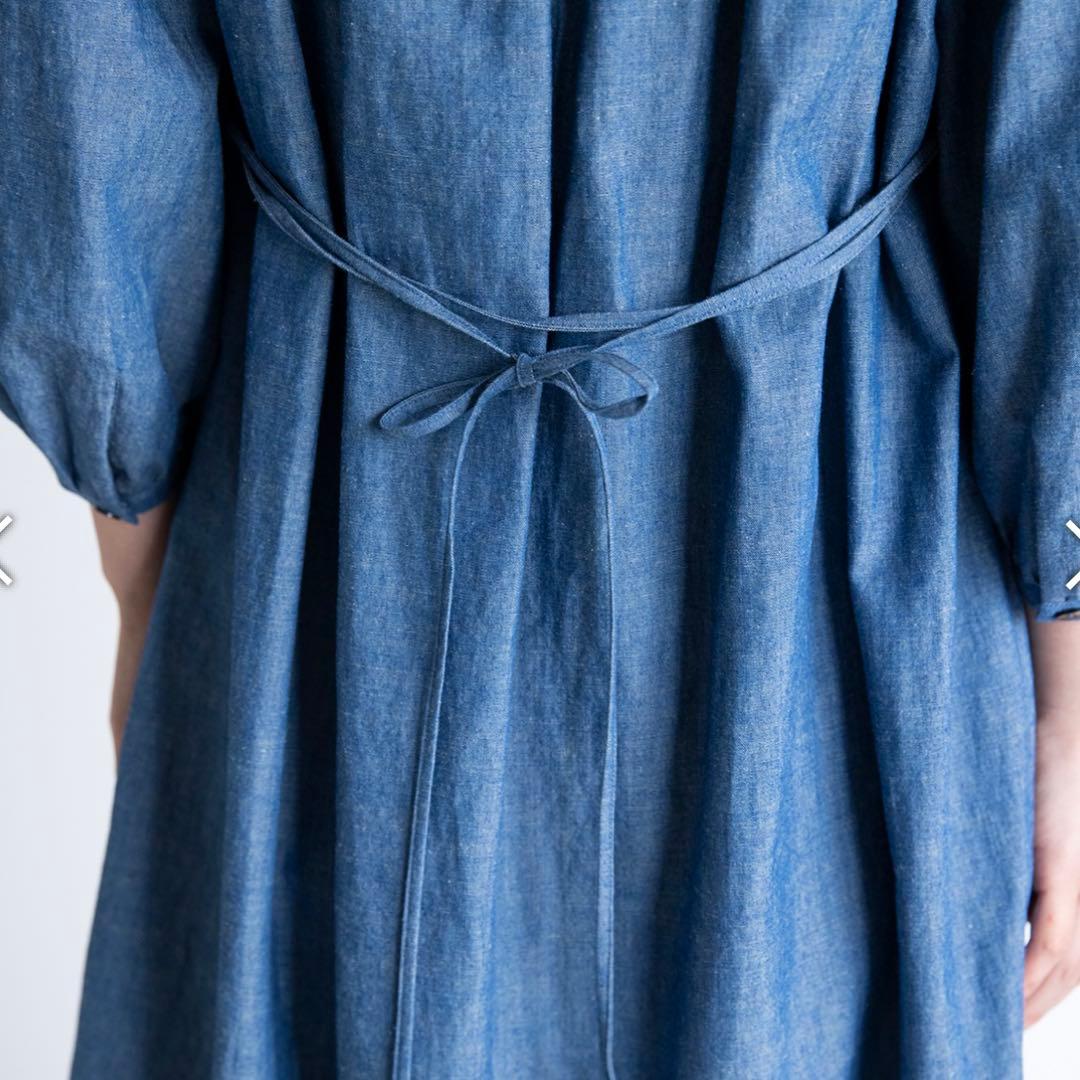 美品✨saqui サキ　ダンガリーワンピース　コットン　リネン　38　完売品