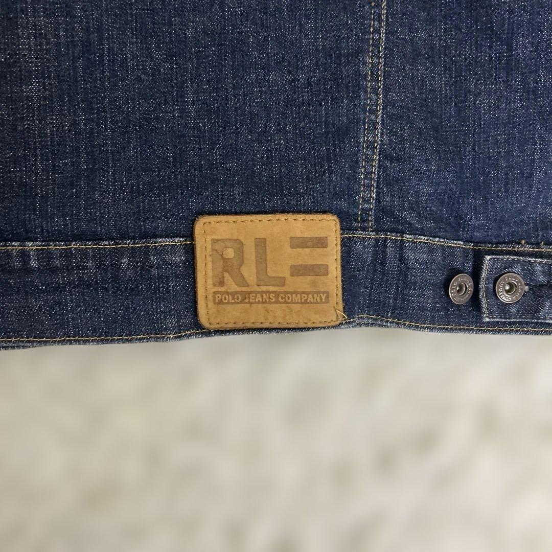 【極美品】ポロジーンズ 三角タグ デニムジャケット 濃紺　Lサイズ