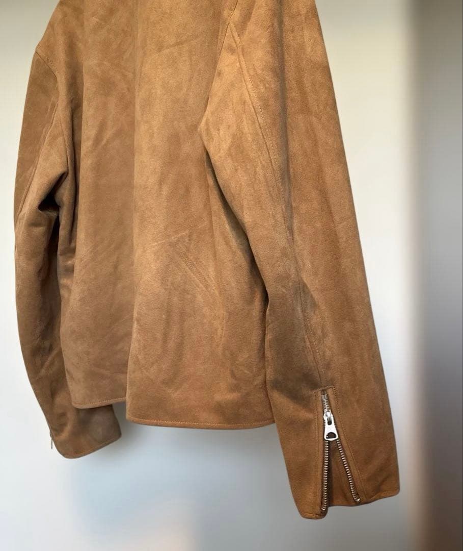 【新品】 ＊ フェイクスエード ＊ ジャケット ＊ 袖口ジッパー ＊ S