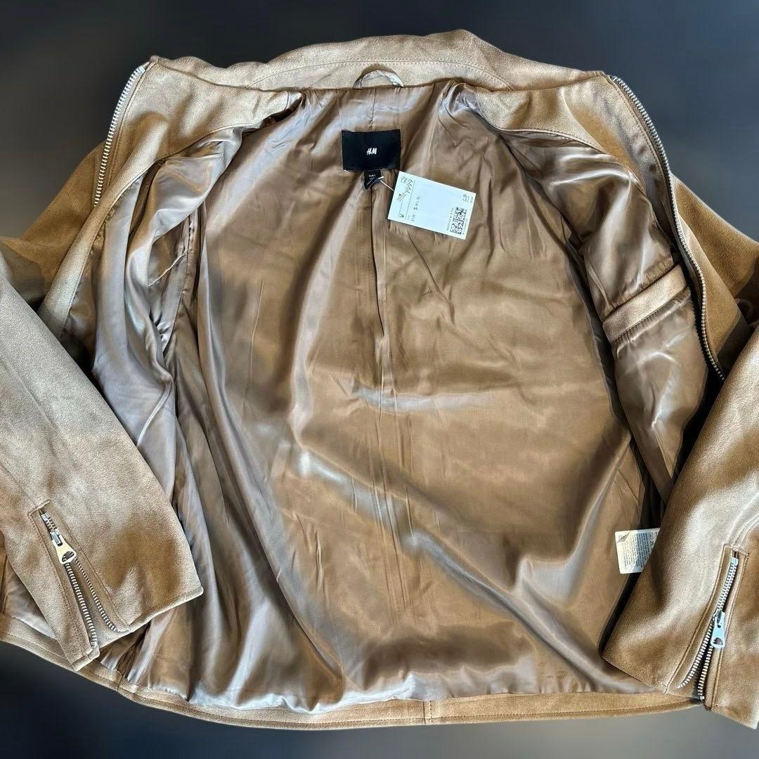 【新品】 ＊ フェイクスエード ＊ ジャケット ＊ 袖口ジッパー ＊ S