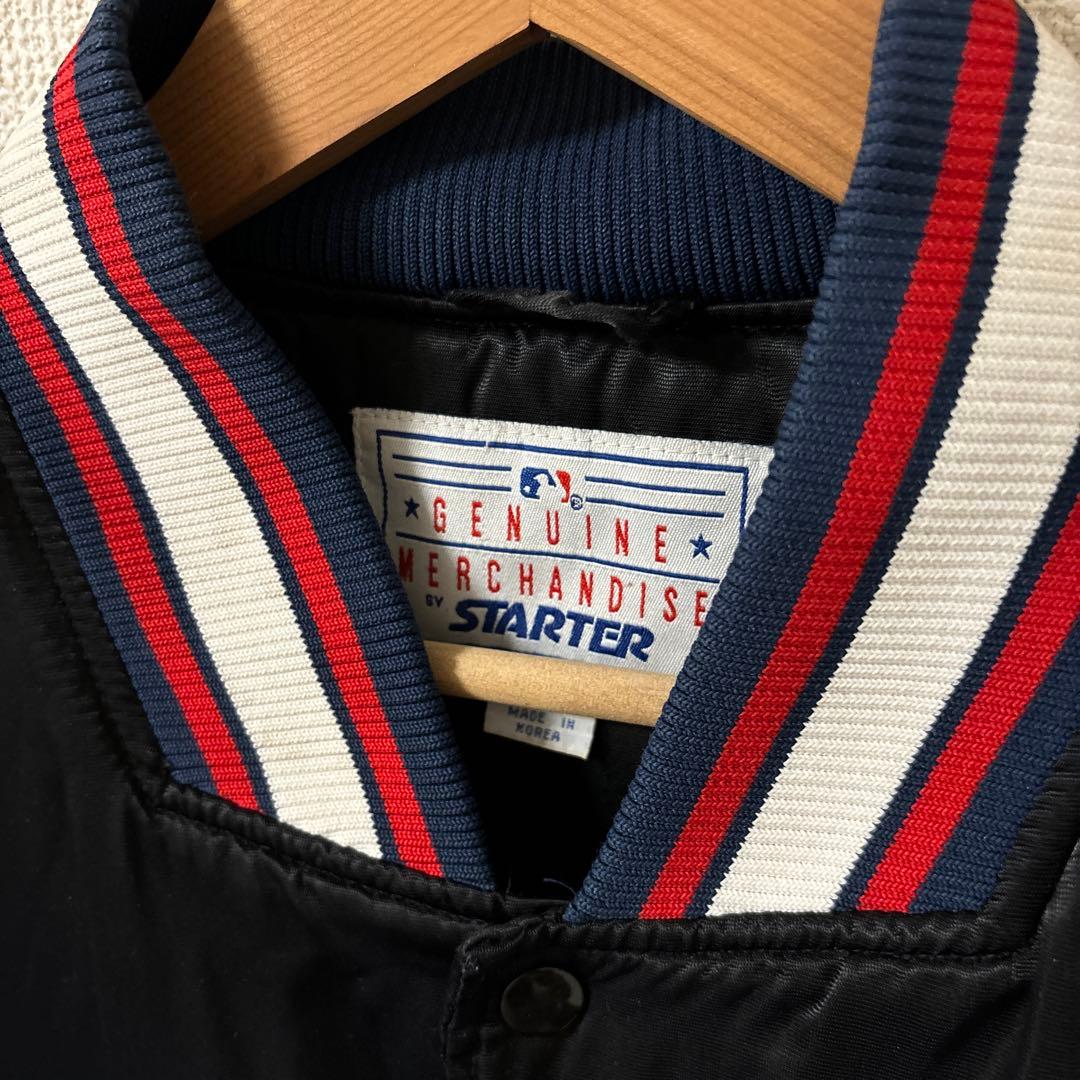 古着　ブルゾン　スターター スタジャン MLB インディアンス ブラック　XL