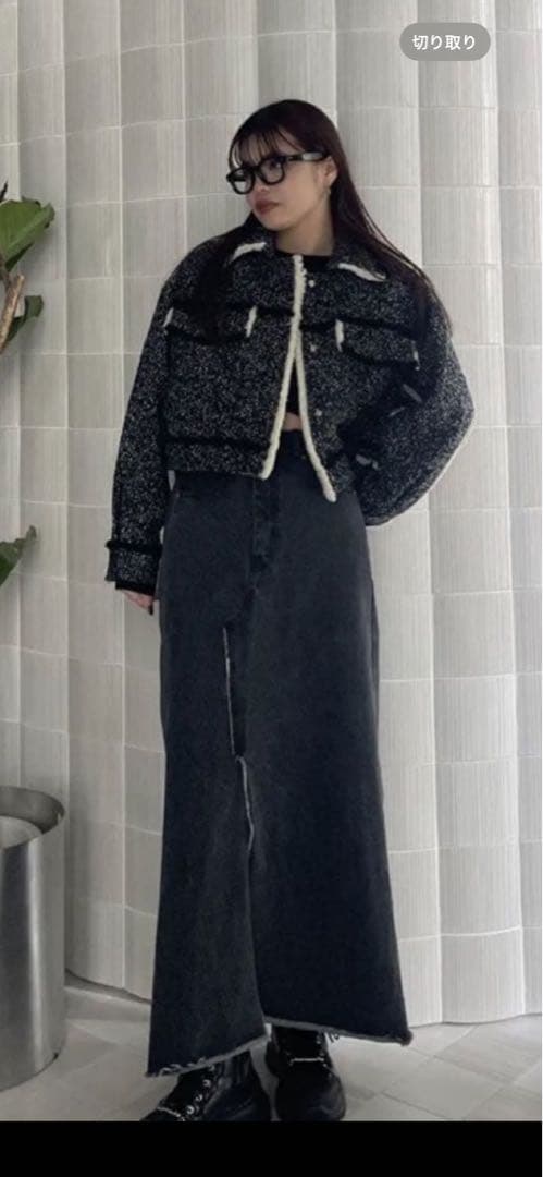 アメリ　OTONA MUSE FRINGE TWEED SHORT JACKET