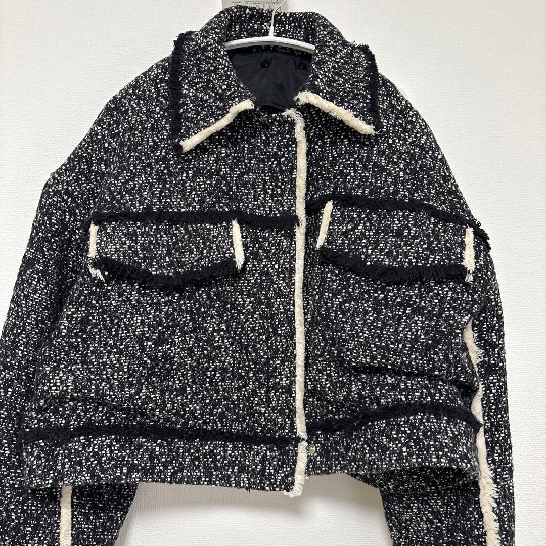 アメリ　OTONA MUSE FRINGE TWEED SHORT JACKET