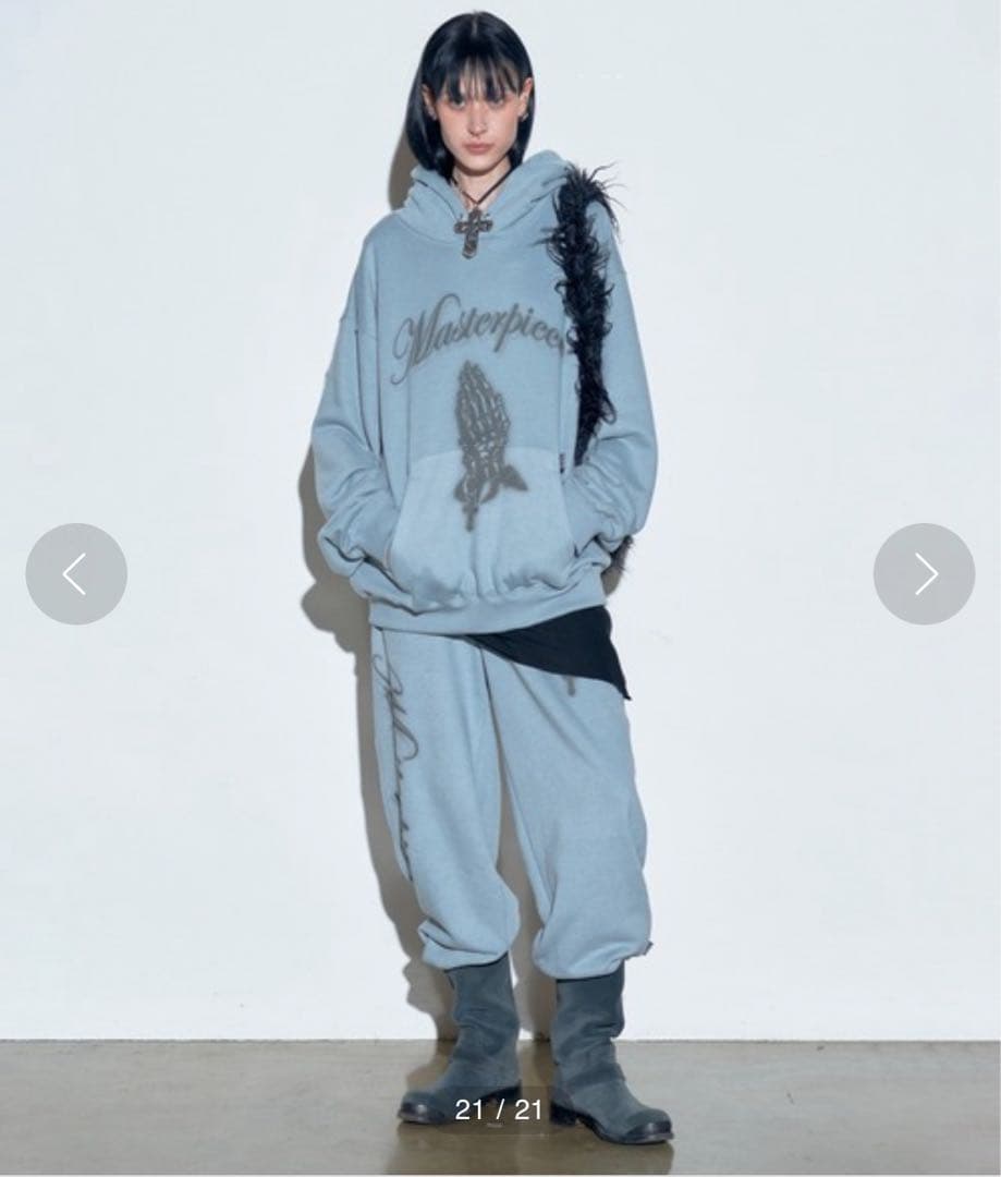 sculptor Praying Hoodie(Ash sage)セットアップ