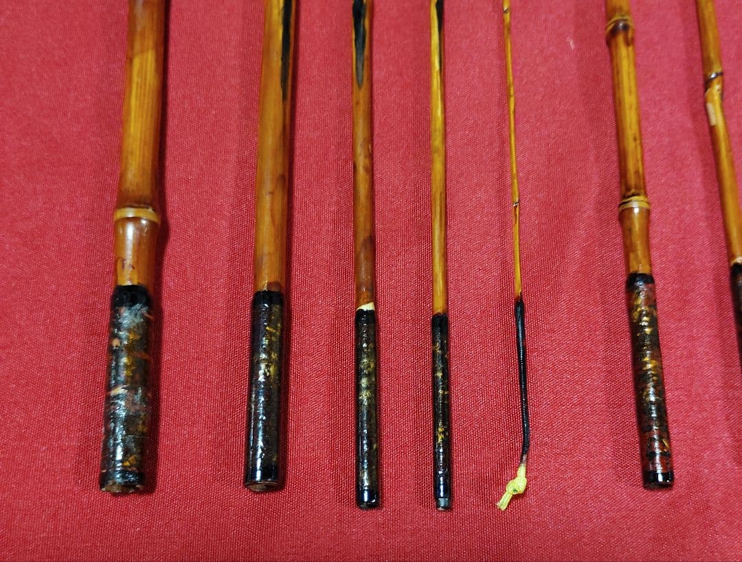 タナゴ竹朱漆塗り和竿・タナゴ竿・小物竿２本セット★