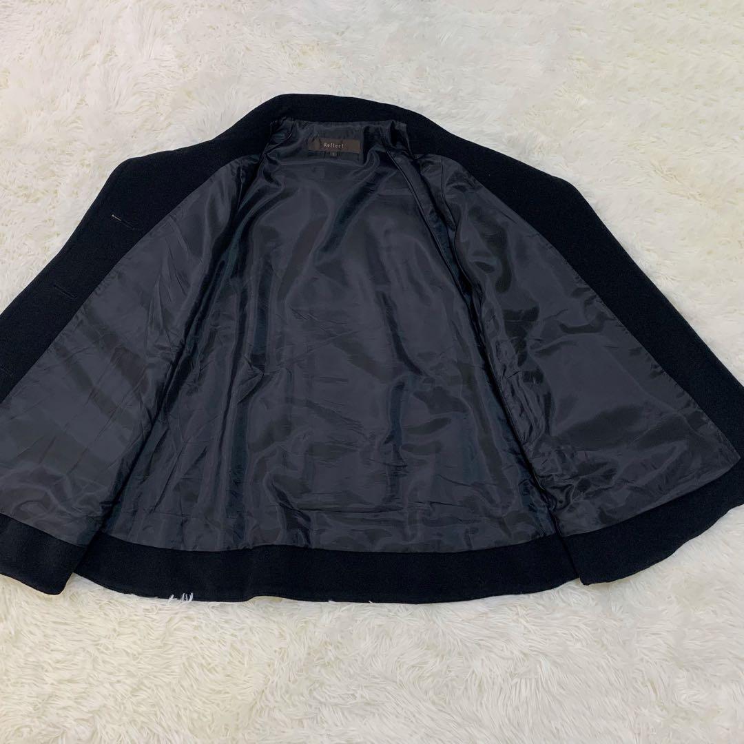 リフレクト Reflect ウール アンゴラ ケープ コート ポンチョ ブラック