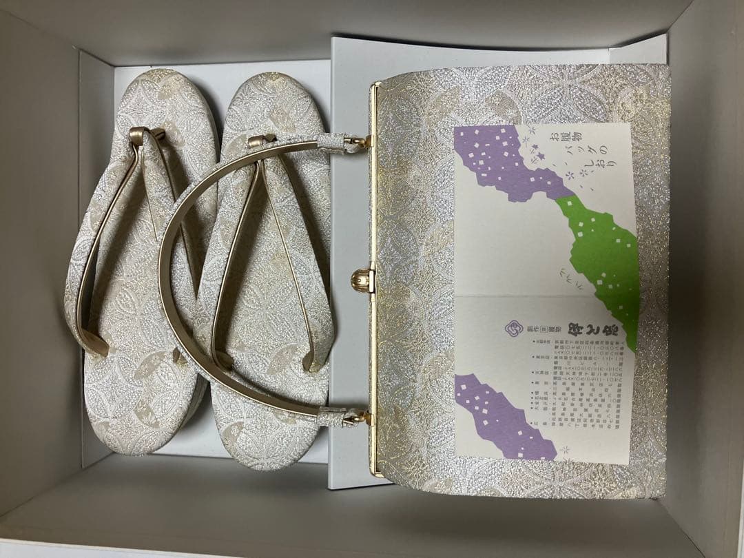 伊と忠　バッグと下駄のセット