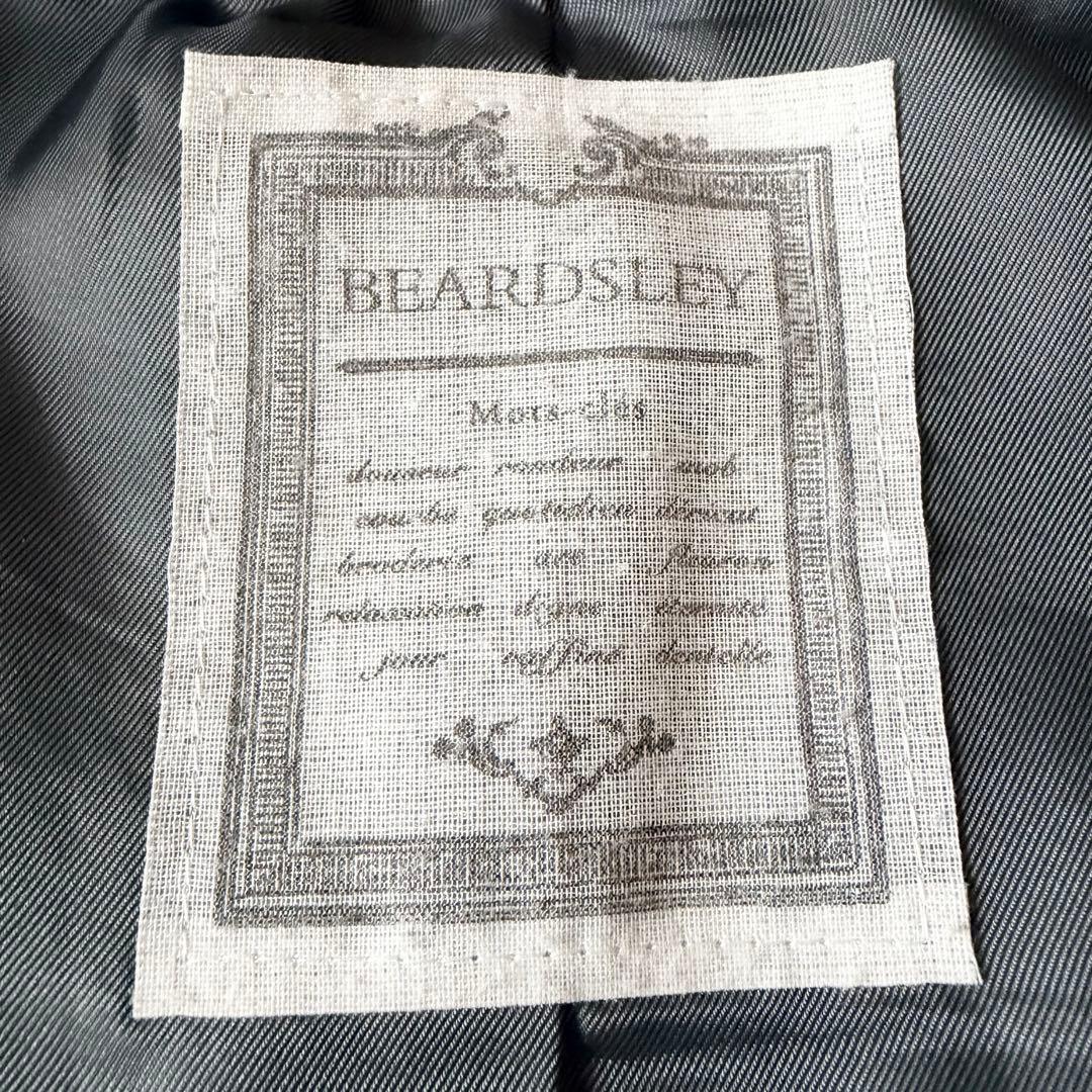 1389 美品✨ ビアズリー ウールポンチョコート ダークグレー ノーカラー F