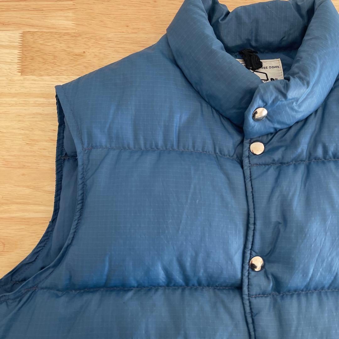 70's ウールリッチ　ダウンベスト　リップストップ　ブルー