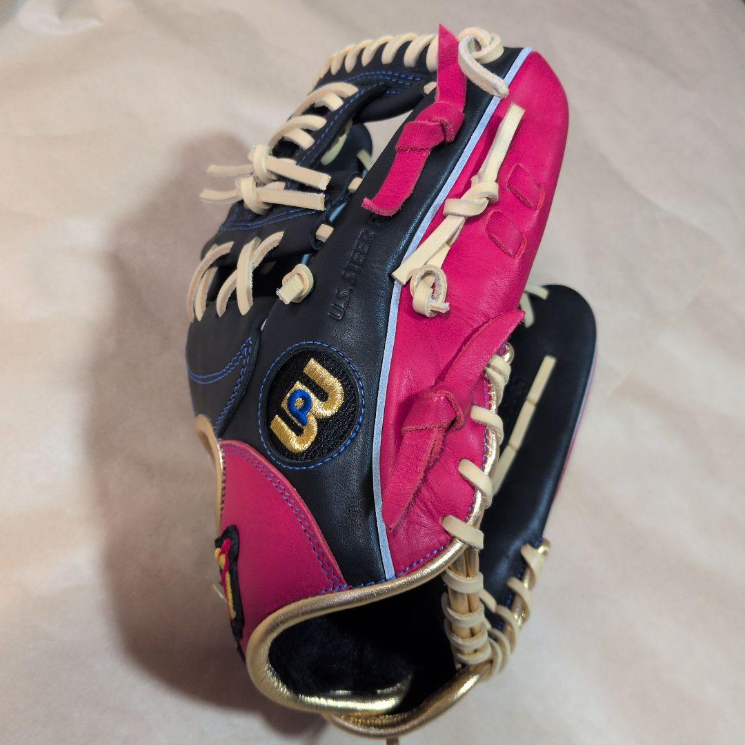 ワールドペガサス:一般大人用:軟式用グラブ:右投げ:サイズ8:黒赤