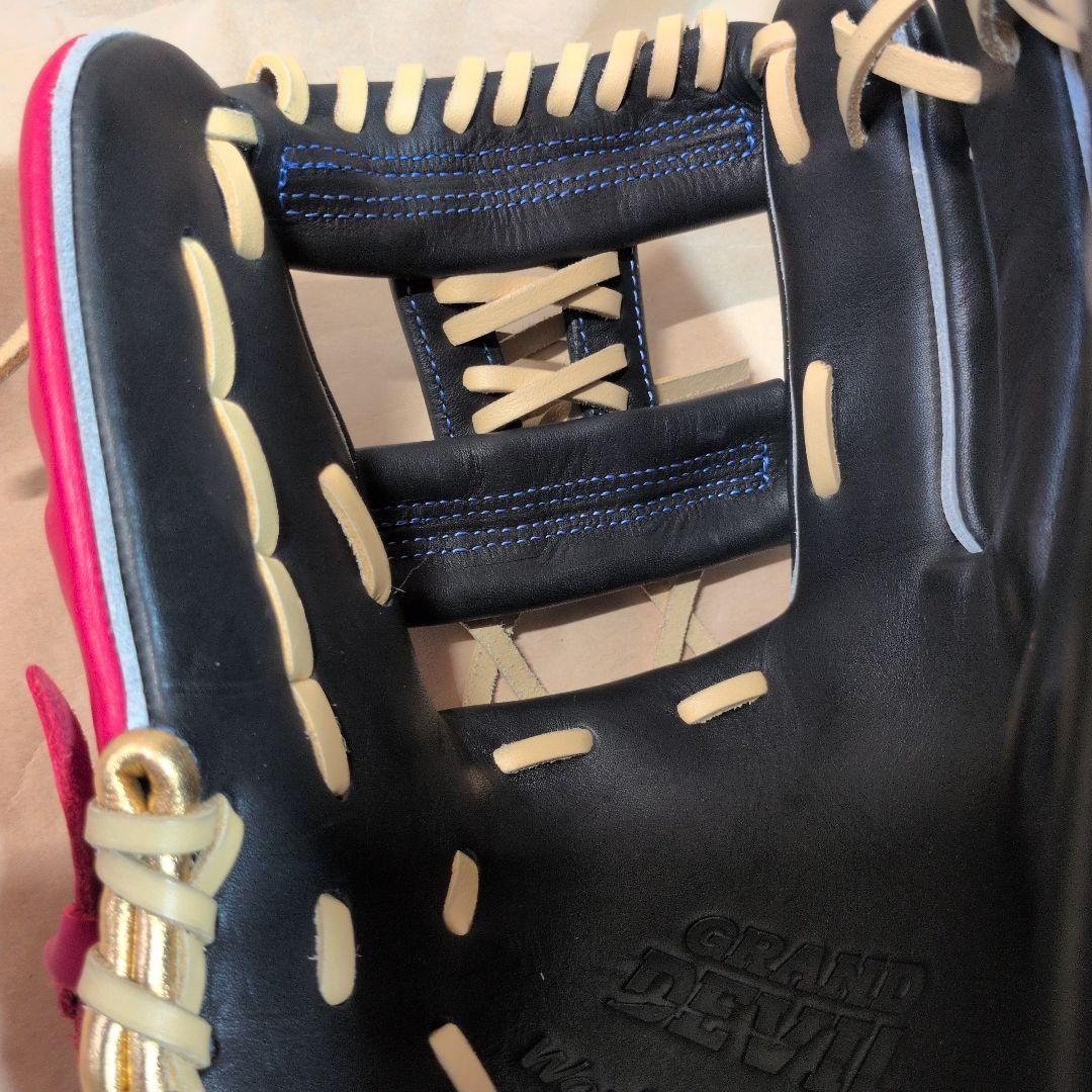 ワールドペガサス:一般大人用:軟式用グラブ:右投げ:サイズ8:黒赤