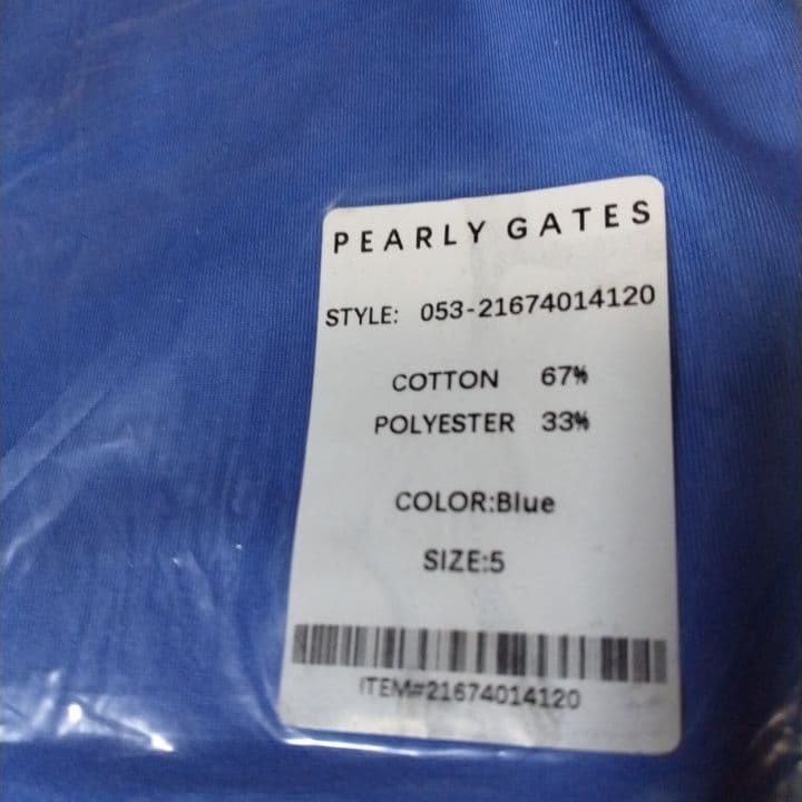 ⭐新品未使用⭐PEARLYGATES⭐半袖⭐モック⭐青⭐サイズ5⭐