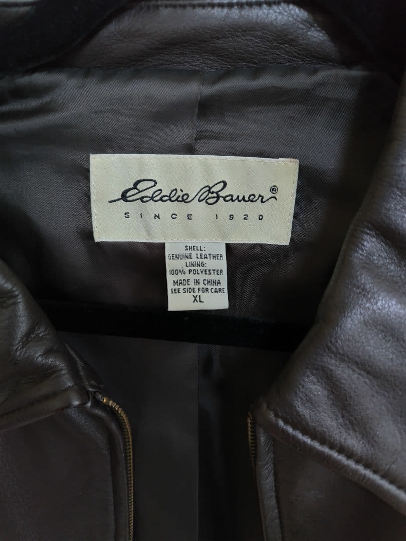 最終値下げ！極美品 Eddie Bauer 本革ブラウンジャケット XL