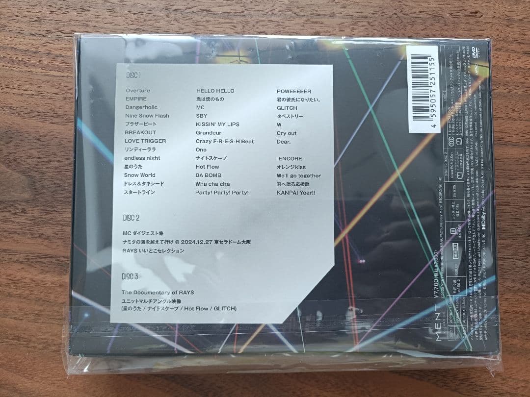  Man Dome Tour 2024 RAYS 初回版 3DVD