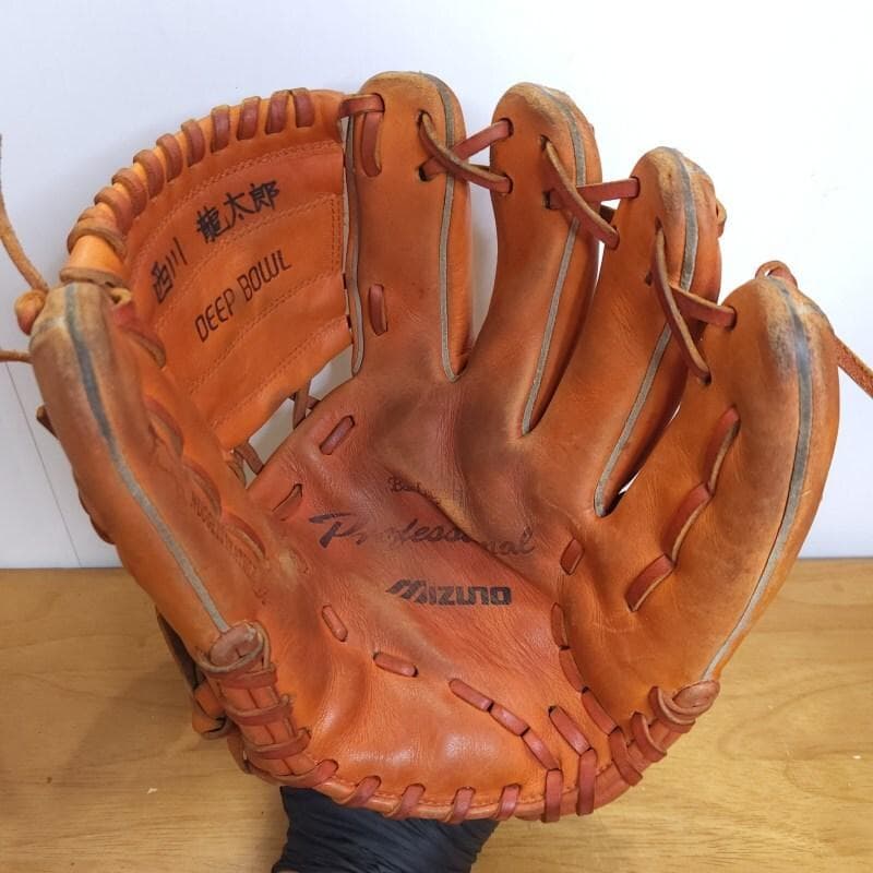 ミズノ 仁志敏久モデル 巨人 Mマークラベル 激レア 内野用 軟式グローブ