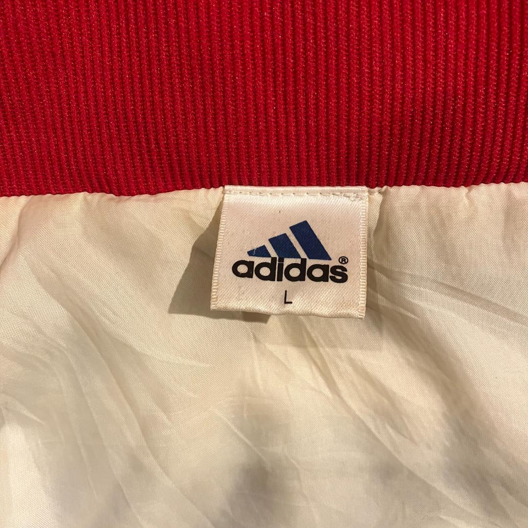 adidas　ウォームアップジャケット　青/赤/白/トリコロール/デサント　L