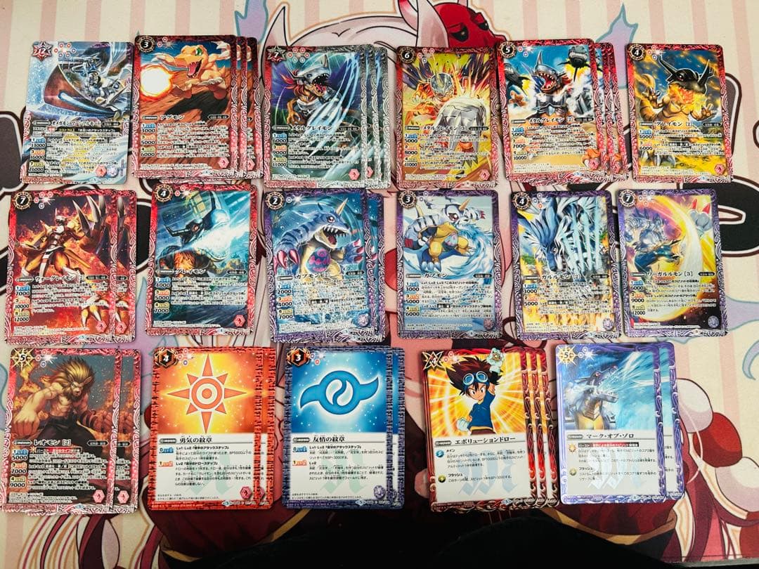 バトルスピリッツ　デジモン　デッキ　パーツ　オメガモンスリーブ　プレイシート