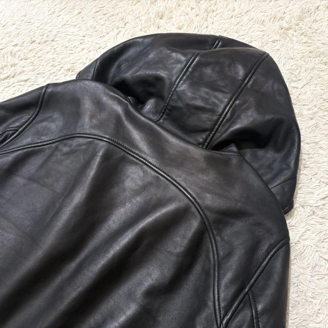ヒステリックグラマー ラムレザーパーカー レザージャケット 羊革 ブラック L