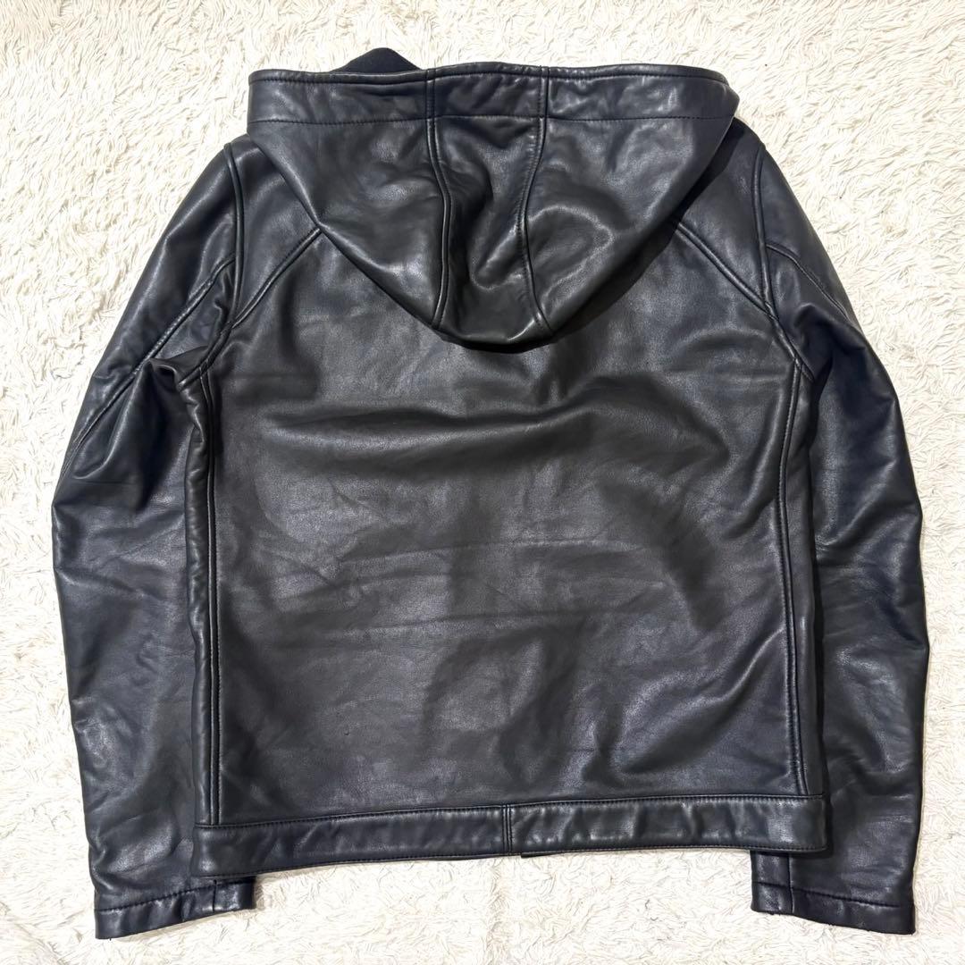 ヒステリックグラマー ラムレザーパーカー レザージャケット 羊革 ブラック L